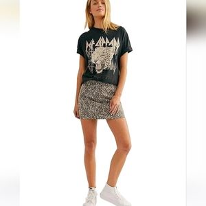 NWT Free People - Modern Femme Novelty Mini Denim Skirt in Leopard Print 12